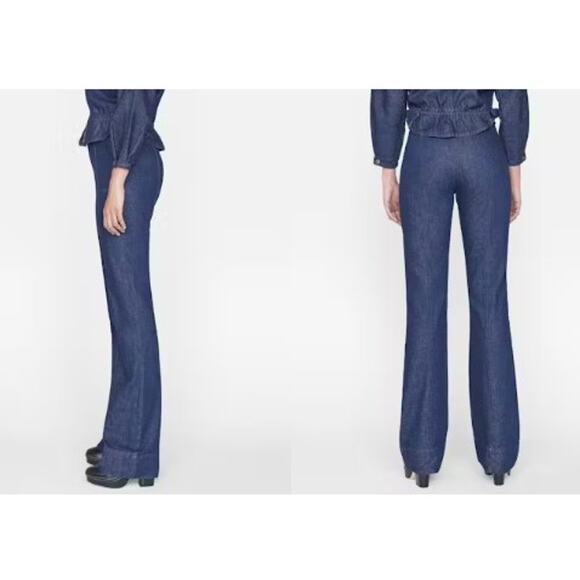 NWT Frame Seamed Pocket Pants Dark Blue Wash Women’s High Rise Stretch Size 25 - Picture 11 of 11